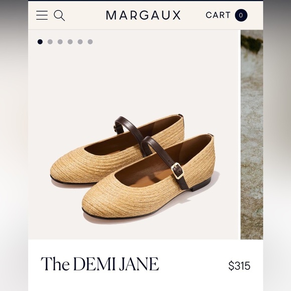Margaux The Demi Jane Flats in Natural Raffia Woven - Picture 7 of 16